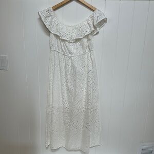 Elegant White Eyelet Dress